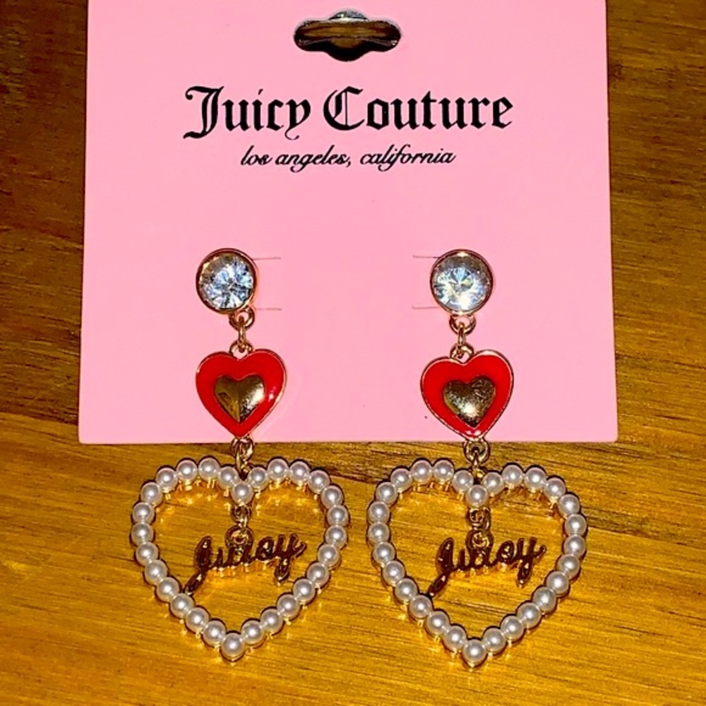 BNWT Juicy Couture Heart Earrings